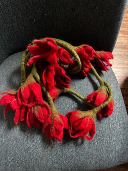Felted Wool Rose Flower garland