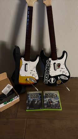 Wii guitar hero guitars and Xbox360 guitar hero games