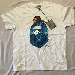 Large Blue Camo Bape Tee