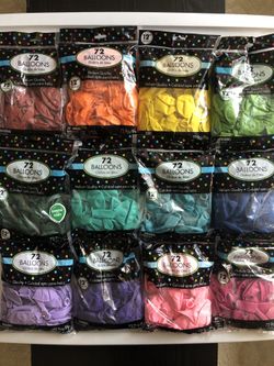 12” Balloons (large packs) - 6 packs for $25
