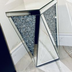 Crushed Crystal Diamond Side Table/ End Table