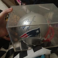 Signed Tom Brady Mini Helmet 