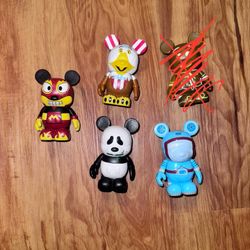 Bundle Lot - 4 DISNEY Parks VINYLMATION 3" PARK PANDA Tomorrowland Spacesuit Eag