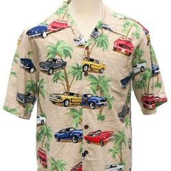 FORD DAVID CAREY OLD FORD MUSTANGS  ALL OVER PRINT  MENS SIZE XL 