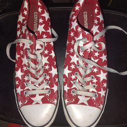 Converse All Stars Red And White Stars Low Top Sneakers 