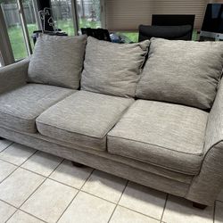 Gray Cloth Couch & Loveseat - Deep Seat