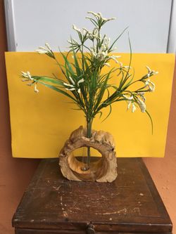 Wood unique Flower or Plant Vase