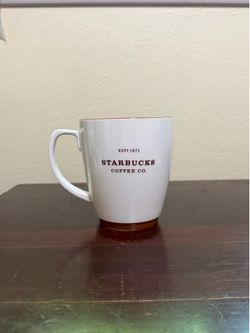 Vintage Starbucks Coffee Mug Ceramic 2006 Est 1971 White Brown Letters