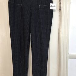 Classic concepts women’s pull up pants 2XL black& white