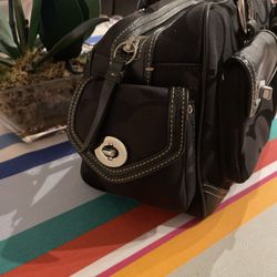 Y2K Coach Signature Gallery Pocket Soho Bag Purse Satchel Black 
