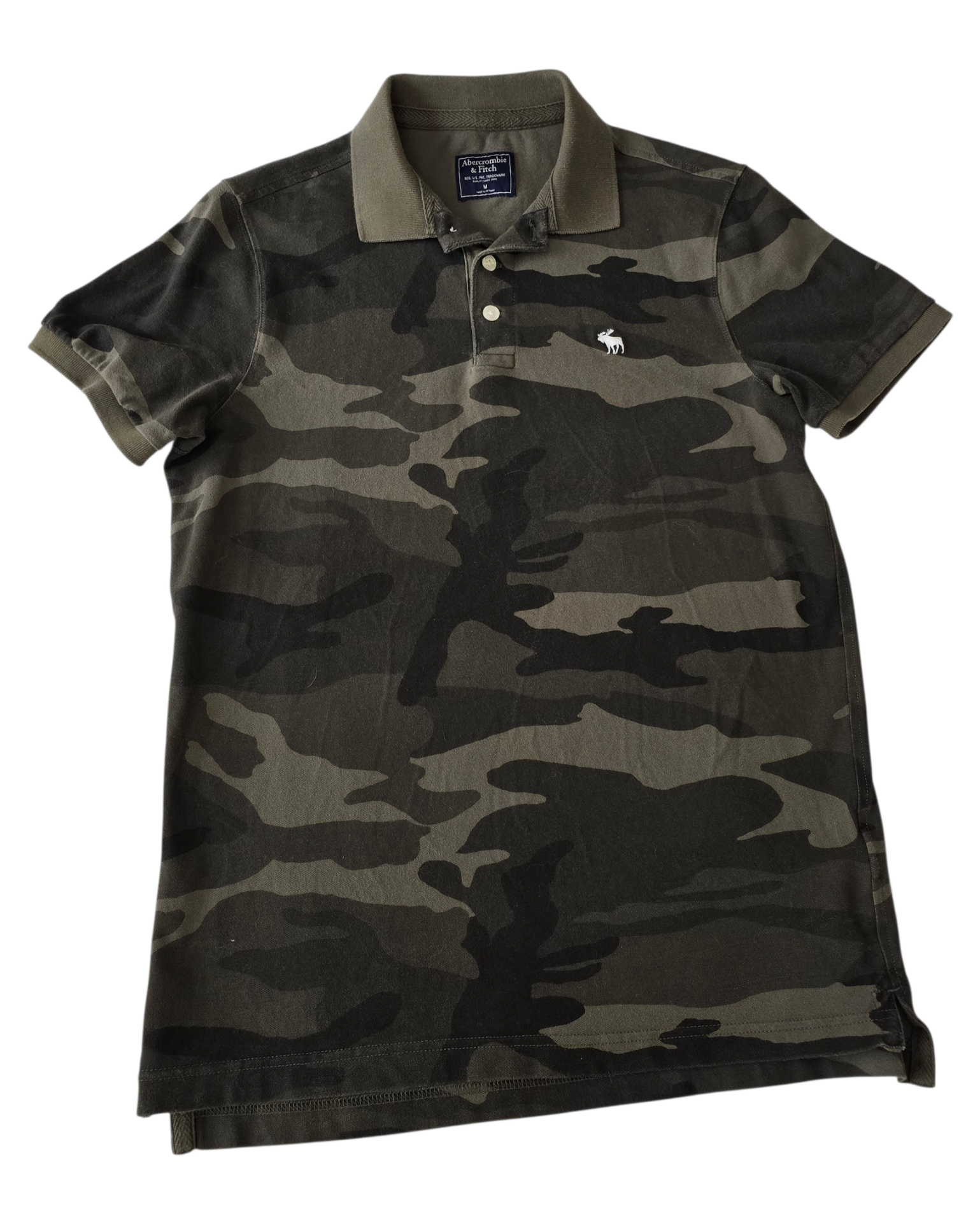 Abercrombie & Fitch Camouflage Polo Shirt – Size M – Green Camo