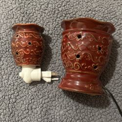 Retired Scentsy Roma Red Round Ceramic Wax/Candle Warmers 