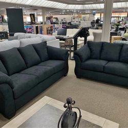 New ♠️$10 Down Payment Finance ▪️▪️🎯Darcy Black Living Room Set 🎯 Delivery Available 