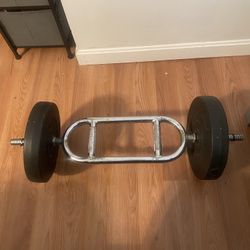 Triceps Bar And 15lbs On Each Side