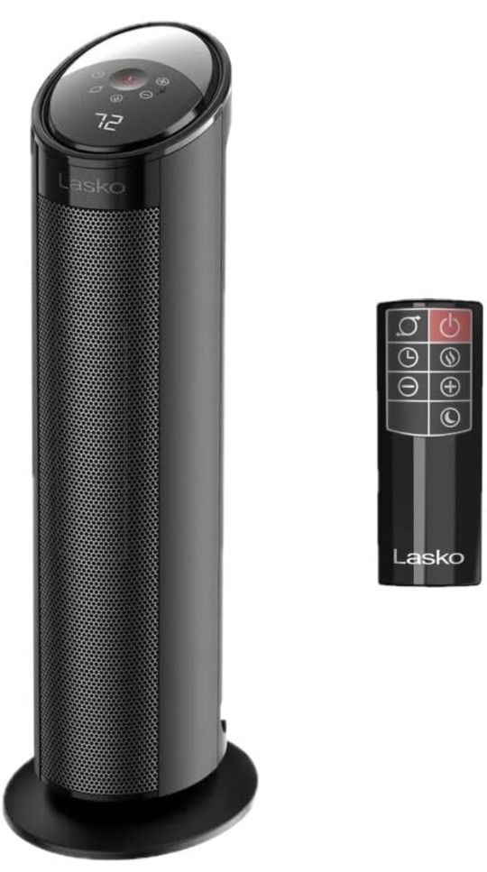 Lasko - Calentador Ceramico de Torre Eléctrico 22" con Temporizador y Potente 1500W: Calor Inteligente para tu Hogar.