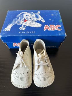 Vintage Leather Baby  crib Shoes
