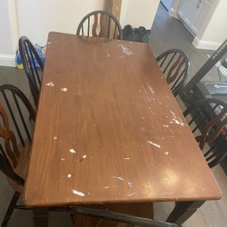 6 Chair Wood Dining Table 