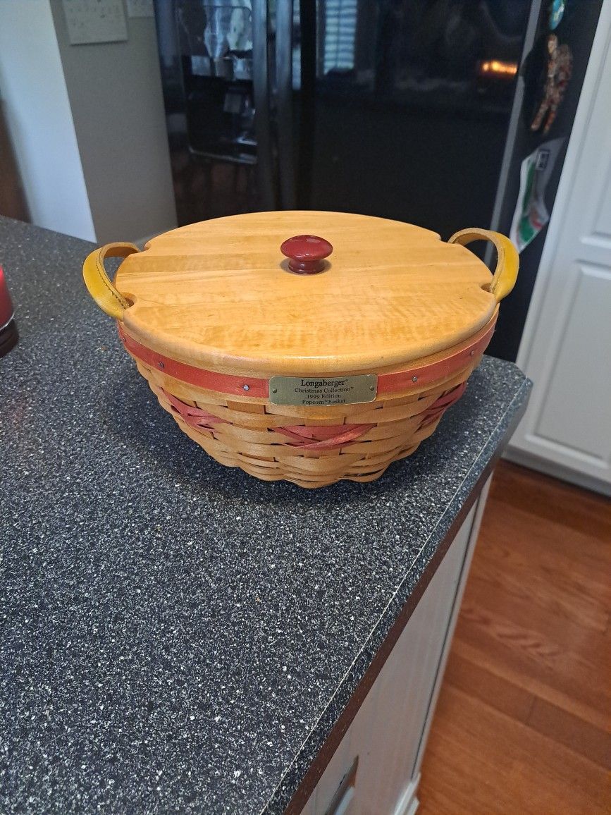 Longaberger Christmas Collection 1999 Edition Popcorn Basket