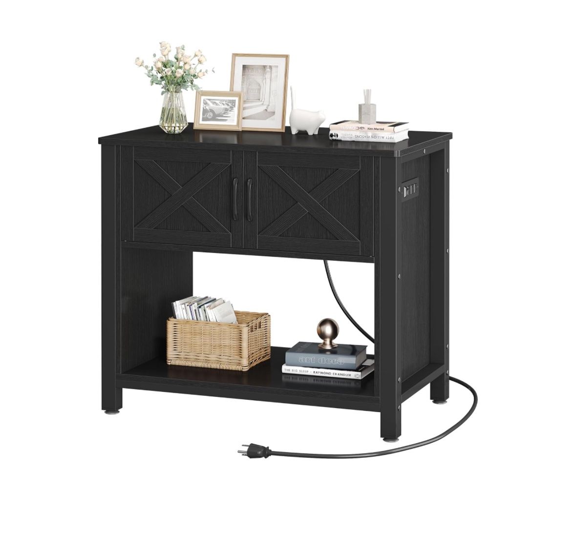 YITAHOME Console Table Sofa Table with Power Outlets, Farmhouse Entryway Table for Living Room, Foyer Table with 2 Storage Cabinets, Buffet Sideboard