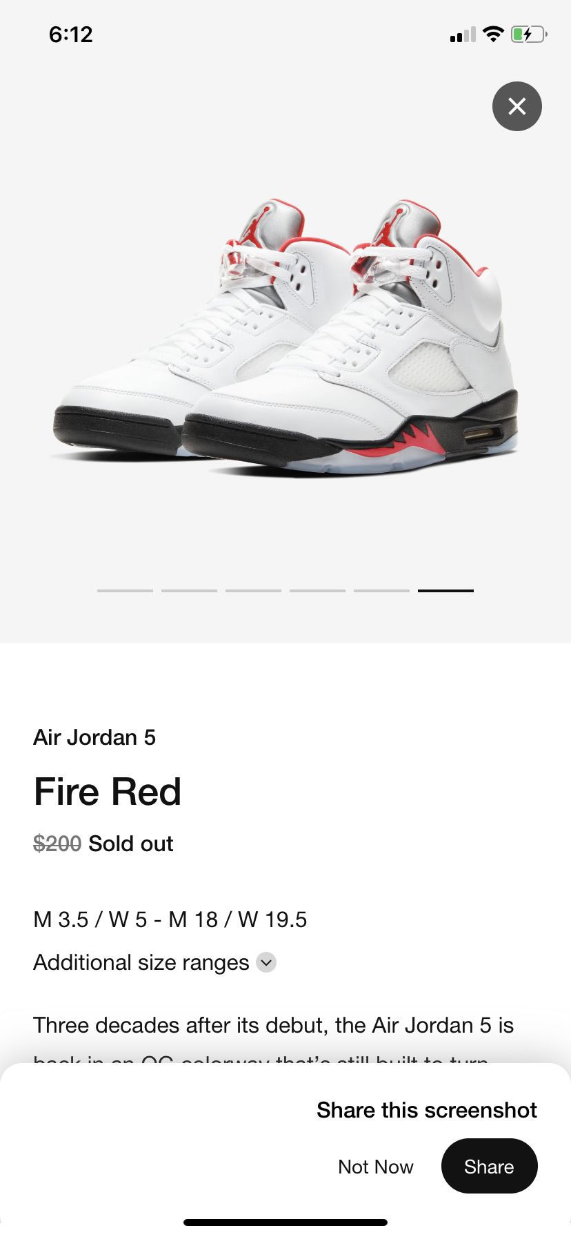 Jordan fire red size 12