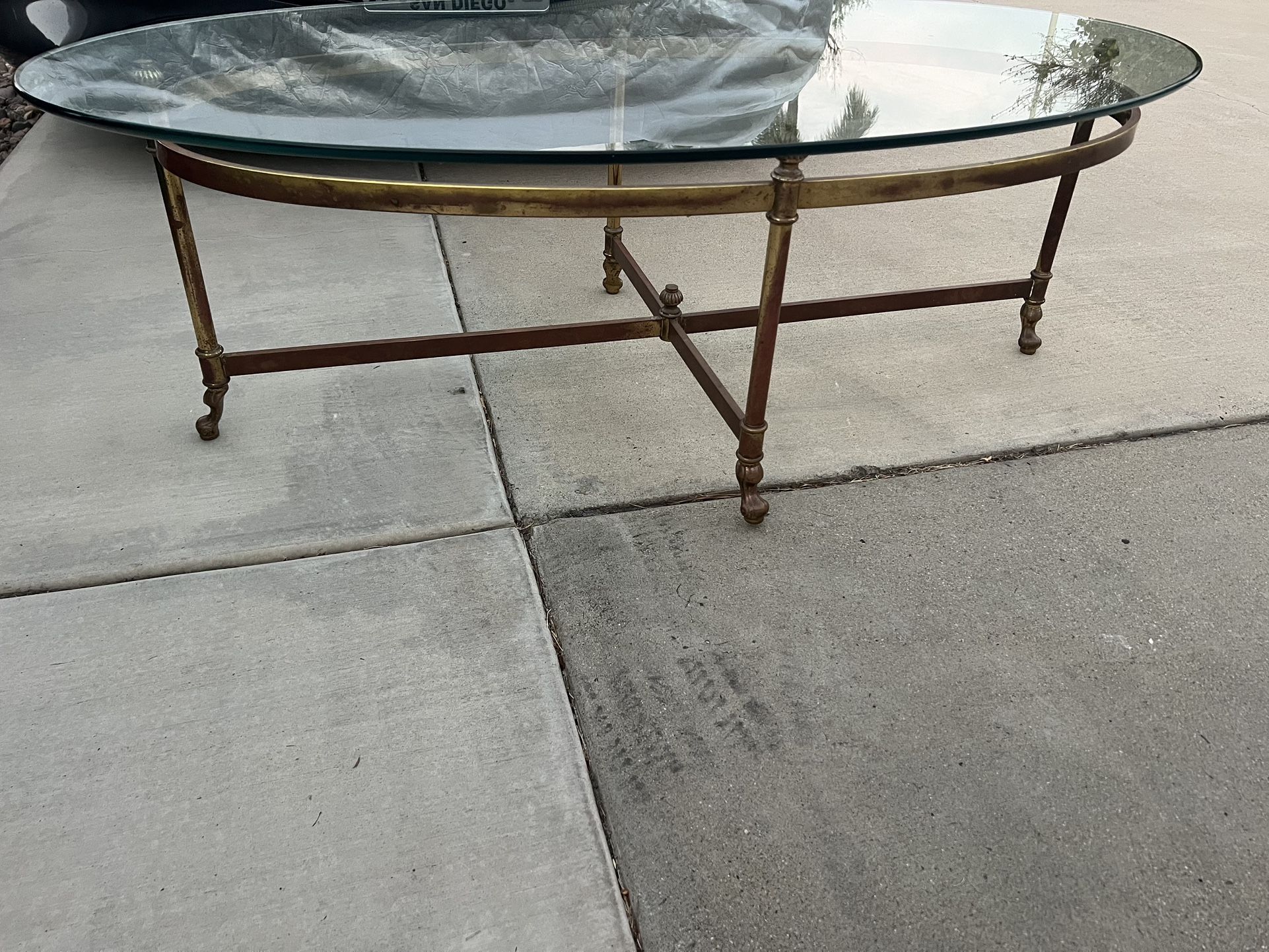 Glass Oval Coffee Table