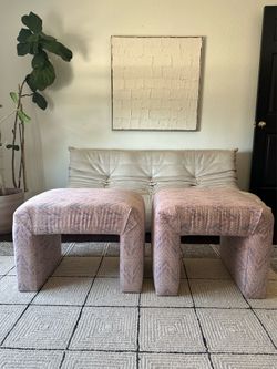 Post Modern Parsons Style Ottomans 2 available