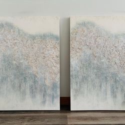 2 large paintings 30” x 40” awesome for any space