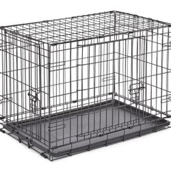 2 Door Folding Dog Crate New World Newly Enhanced 30” Length x 19” Width x 21 Height , Black 