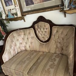 Beige With Gold Details Cherry Wood 