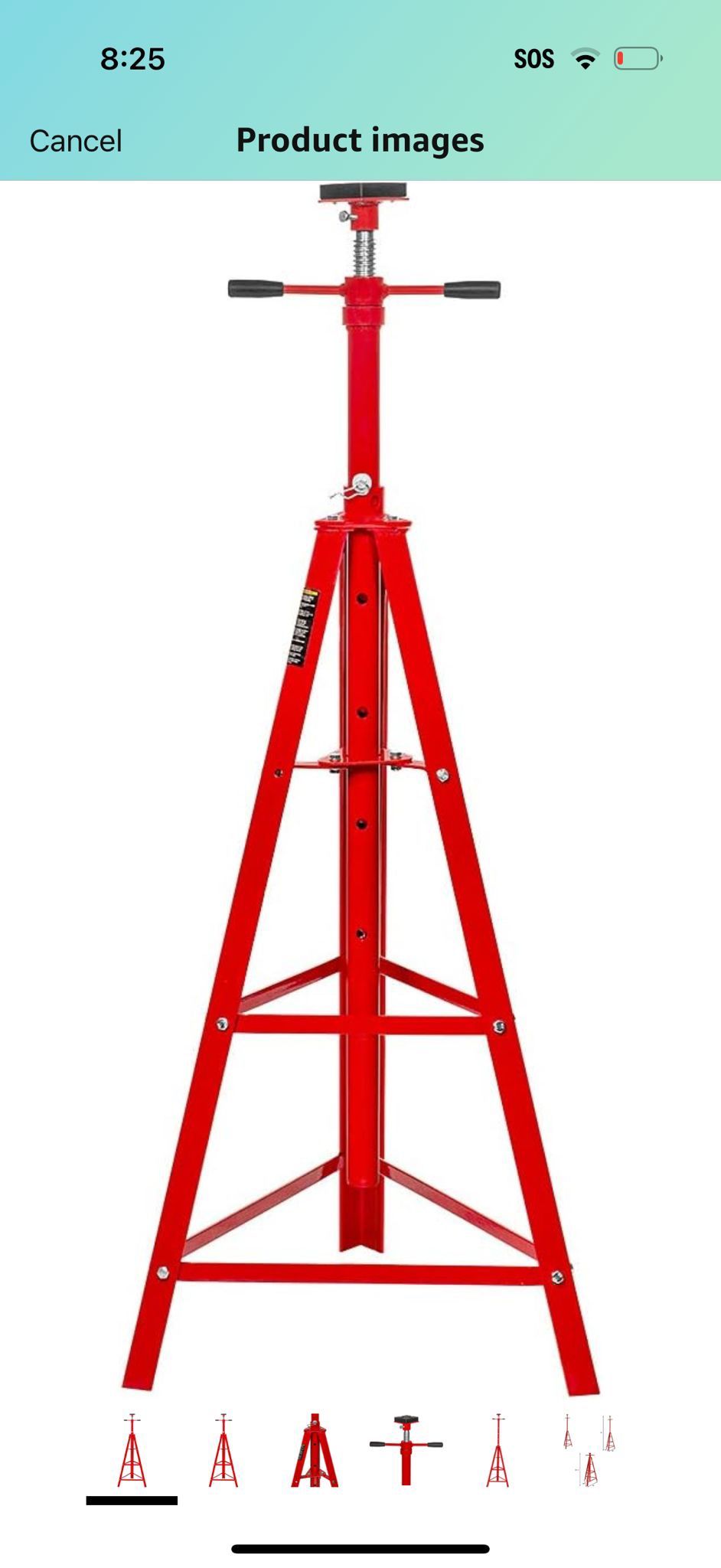 Stark USA Underhoist Tripod Stand 2 Ton Capacity High Lift Jack Stand Reach Under Hoist Stand High Position Lift Range 4,000lbs Capacity, Red 64