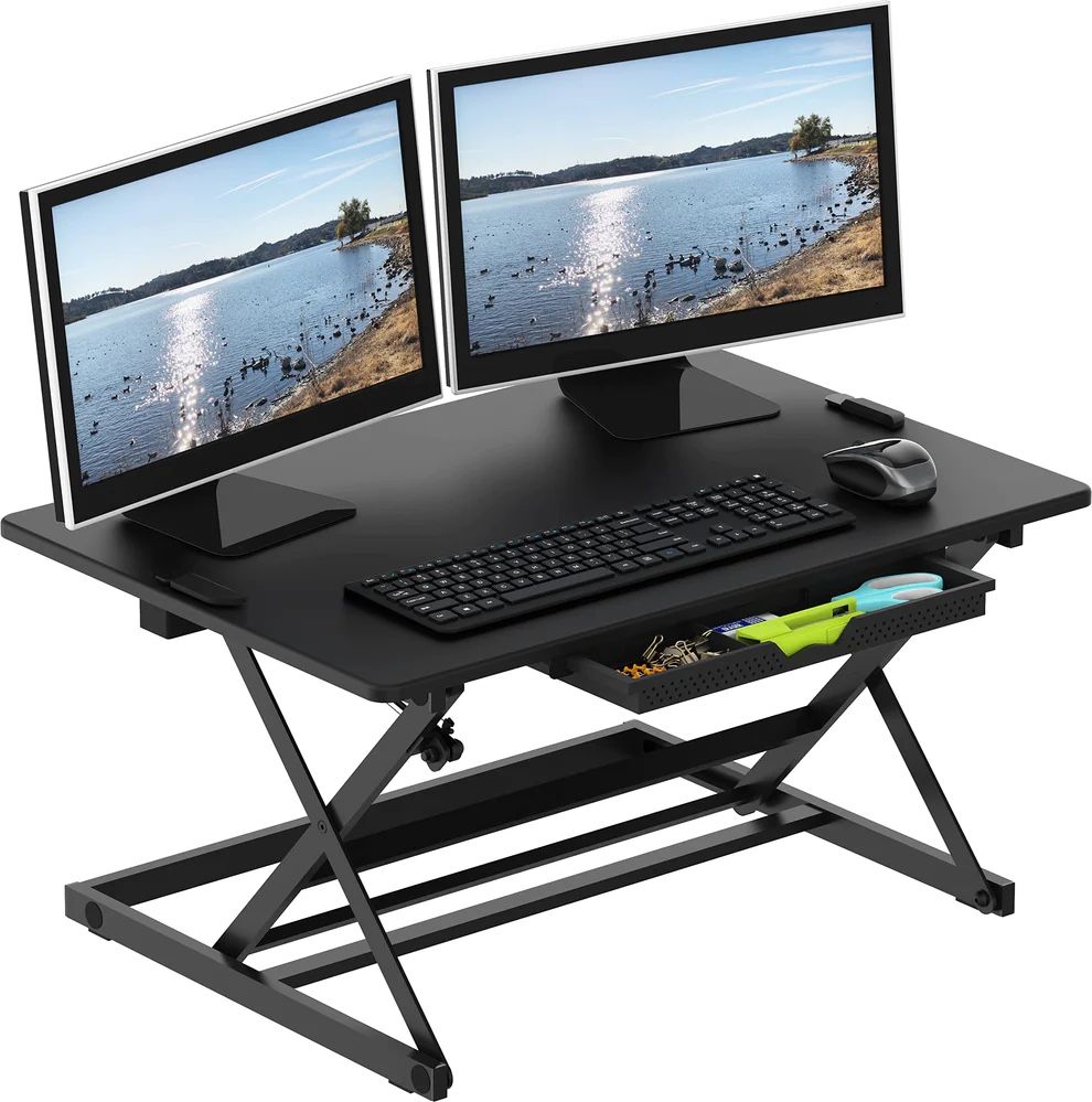 New Height Adjustable Standing Desk Converter Monitor Screen Riser Table Computer and Laptop Portable Workstation