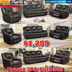 Reclining Sofa And Love And Chair 3 Pc Set 