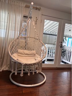 Macrame swing chair indoor