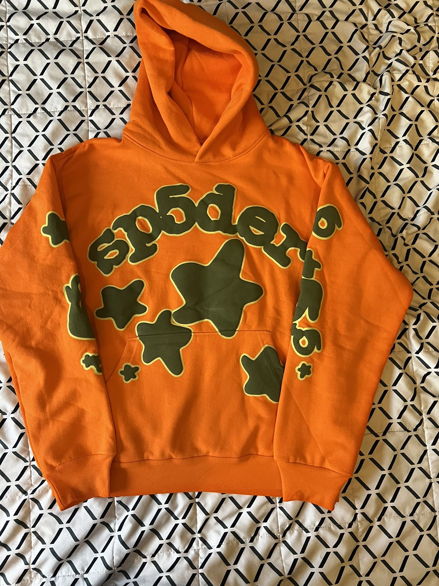 spider orange green beluga hoodie XL