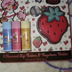 Strawberry 🍓 Shortcake Lip balm and Keychain  set