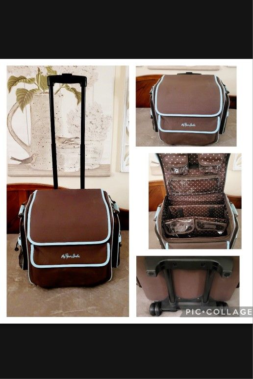 Rolling Scrapbook/Craft Cart With Tons Of Storage Compartments And Pockets