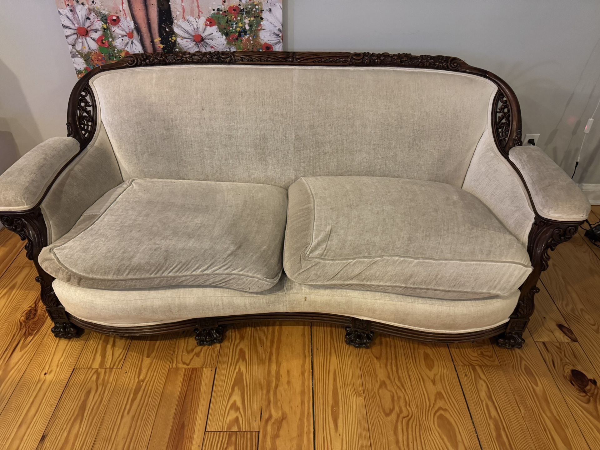 Beige Victorian Couch