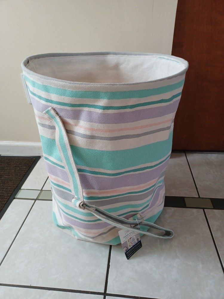 Extra Large New Canvas Tote Basket/ Laundry Hamper