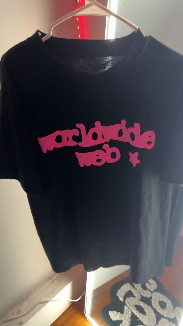 Sp5der White Tee Black/Pink