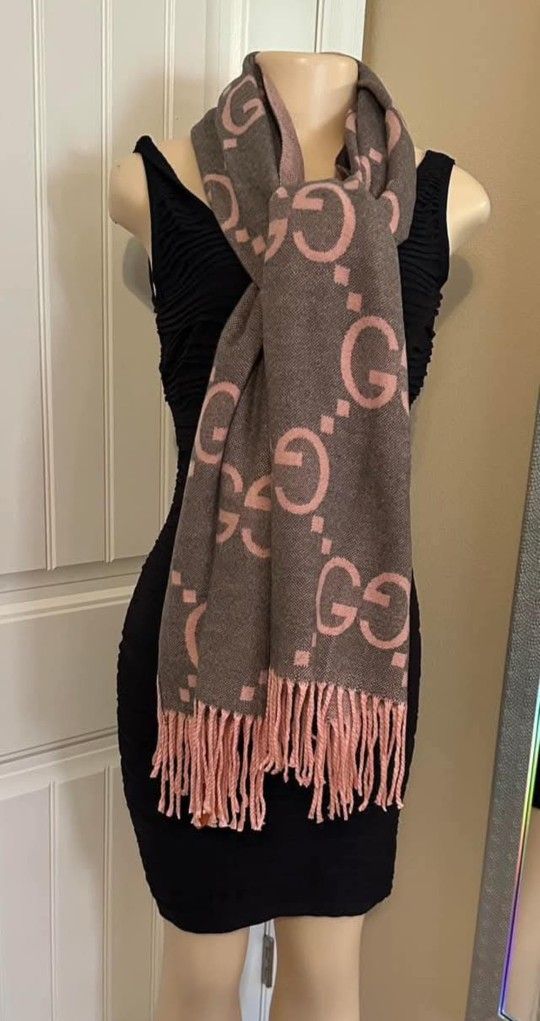 Double-sided GG women's scarf in gray and pink 
$95 OBO.