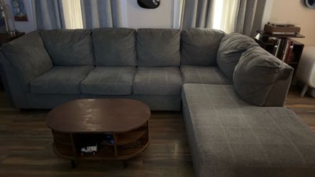 Sectional couch with coffee table