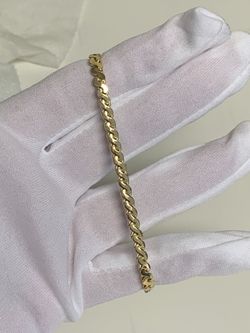 7.5" 3.5mm Gold Serpentine bracelet #33090