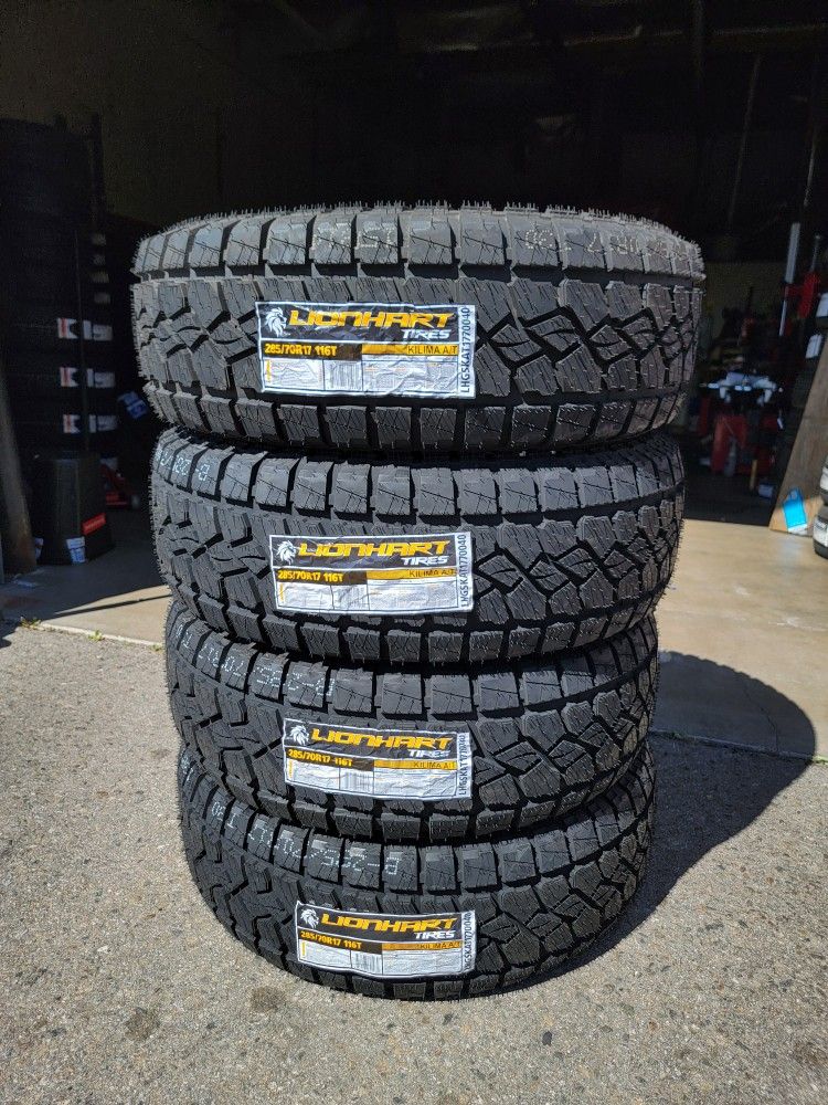 285 70 17 ALL TERRAIN LIONHART TIRES TUNDRA SEQUOIA TITAN ARMADA RUBICON GLADIATOR SILVERADO SUBURBAN AVALANCHE TAHOE SIERRA F150