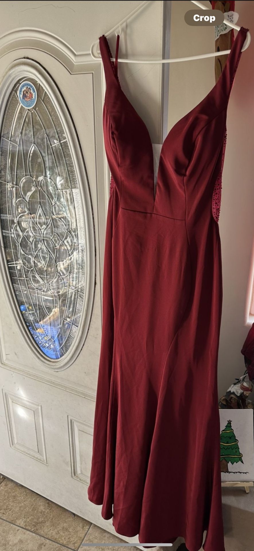 Vestido De Fiesta Burgandy Solo Se Usó Una Vez Size 14