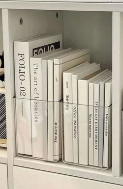 Set of 2 Clear Transparent Acrylic Bookends – New