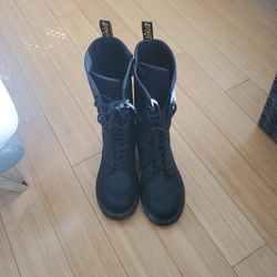 Dr. Martens Leather Black Combat Boots