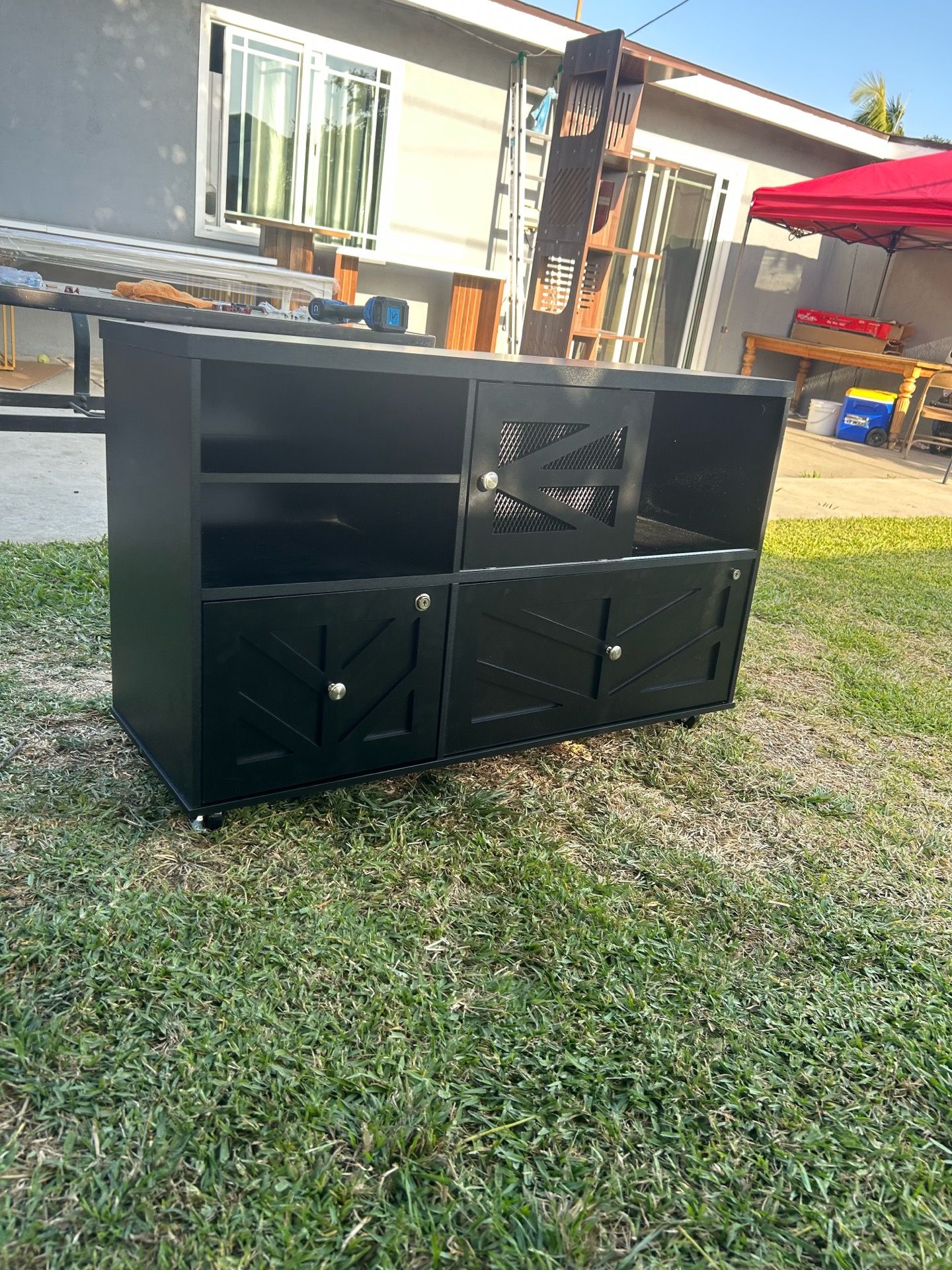 Black File Cabinet with 2 Lockable Drawers
