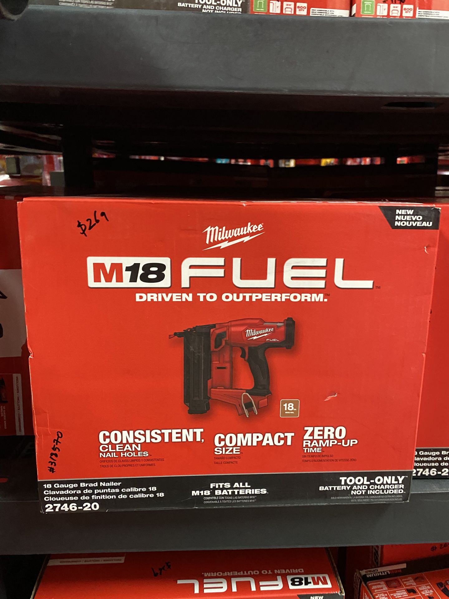 Milwaukee M18 FUEL 18-Volt Lithium-Ion Brushless Cordless Gen II 18-Gauge Brad Nailer (Tool-Only)