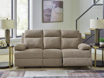 Tarrant Mocha Reclining Sofa with Drop Down Table