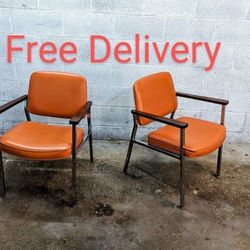 Delwood Furniture, Vintage MCM Naugahyde Chairs